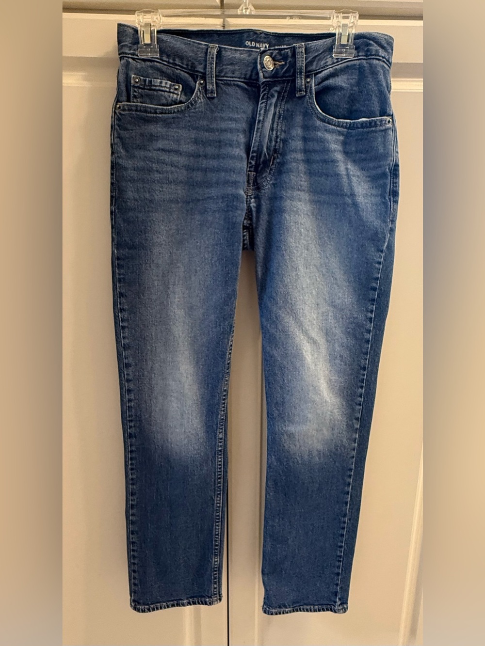 Old Navy Jeans 28x30 Straight Built in Flex, Men’s/Youth Boy’s, Dark Denim, EUC